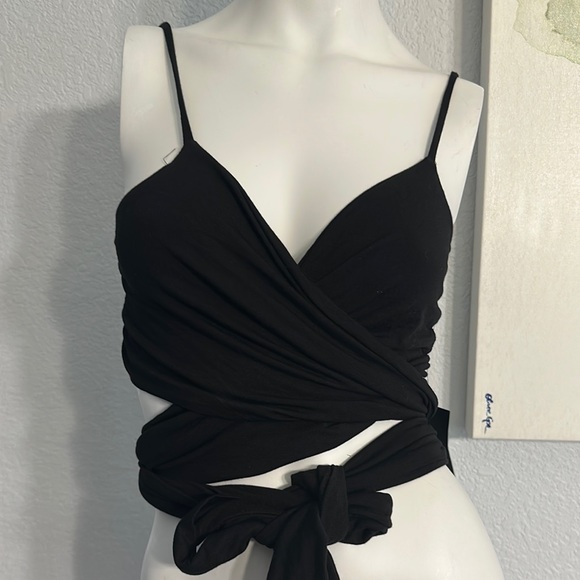 Lulus Black Sleeveless Wrap Camisole - Picture 7 of 9